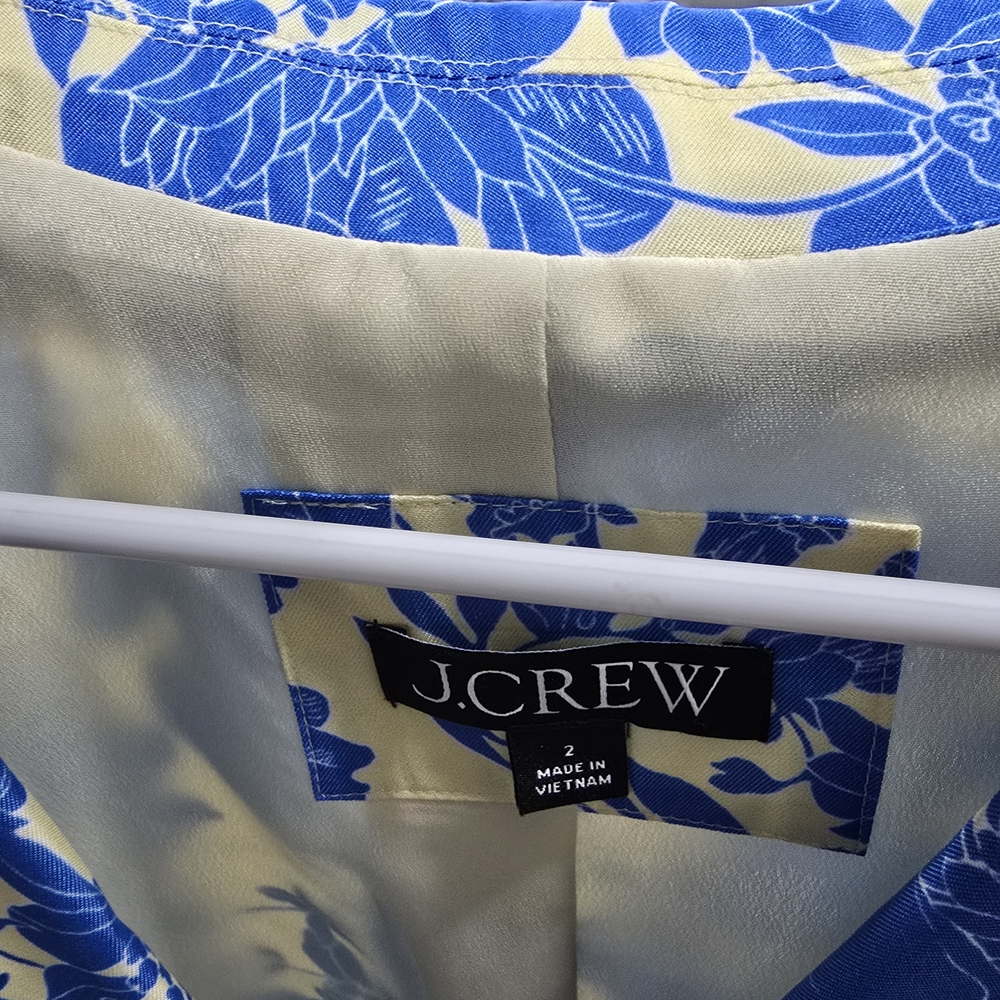 J. Crew Blue and Yellow Floral Dress